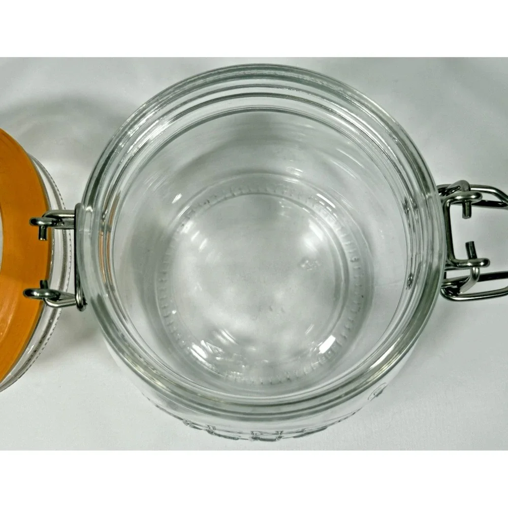 Kilner Clip Top Glass Jar Small Clear Orange Seal Airtight Storage 0.35L